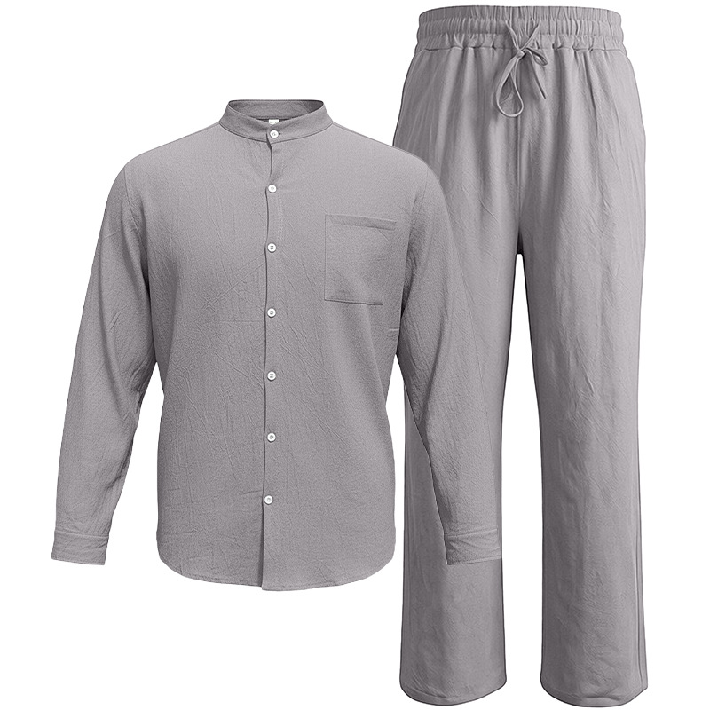 para hombre de lino camisa & pantalón Set