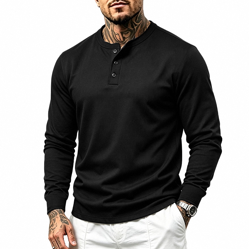 para hombre Crew Neck de manga larga camisa | Base Layer Tee
