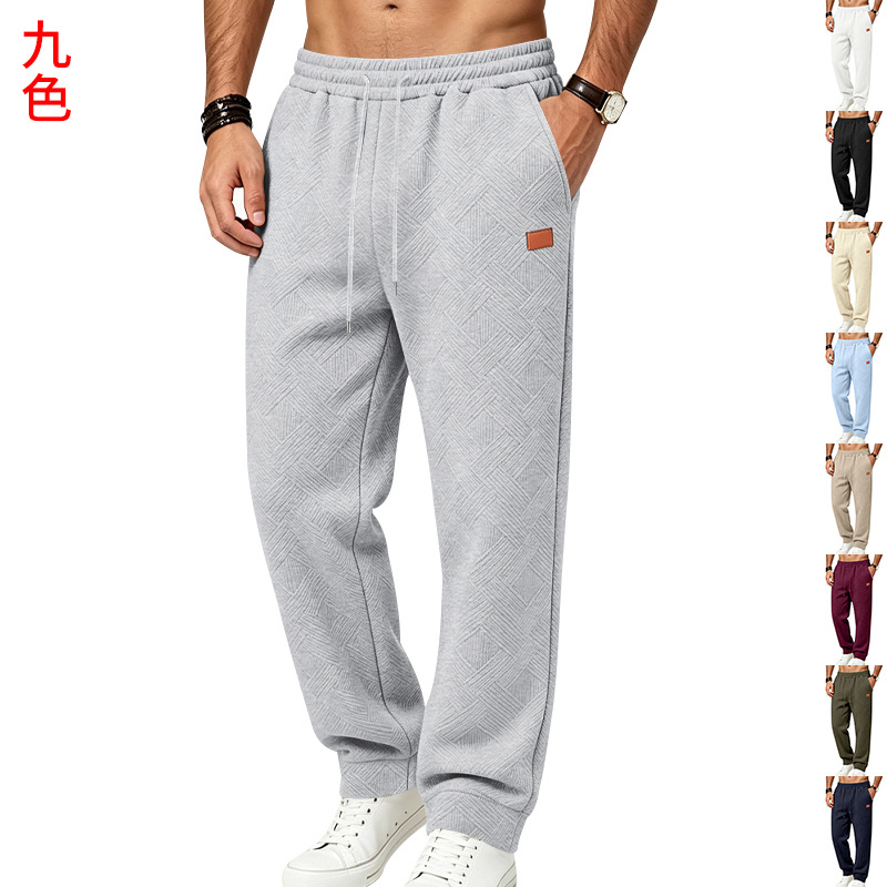 para hombre Textured Jacquard Sweatpantalón | Relaxed Minimalist Commuter Joggers