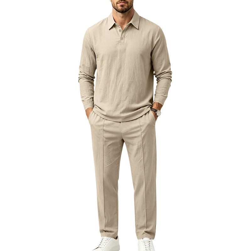 para hombre de lino camisa & pantalón Set