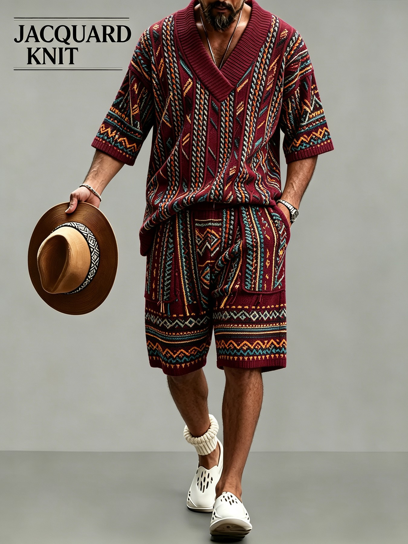para hombre de manga corta camisa & shorts Set