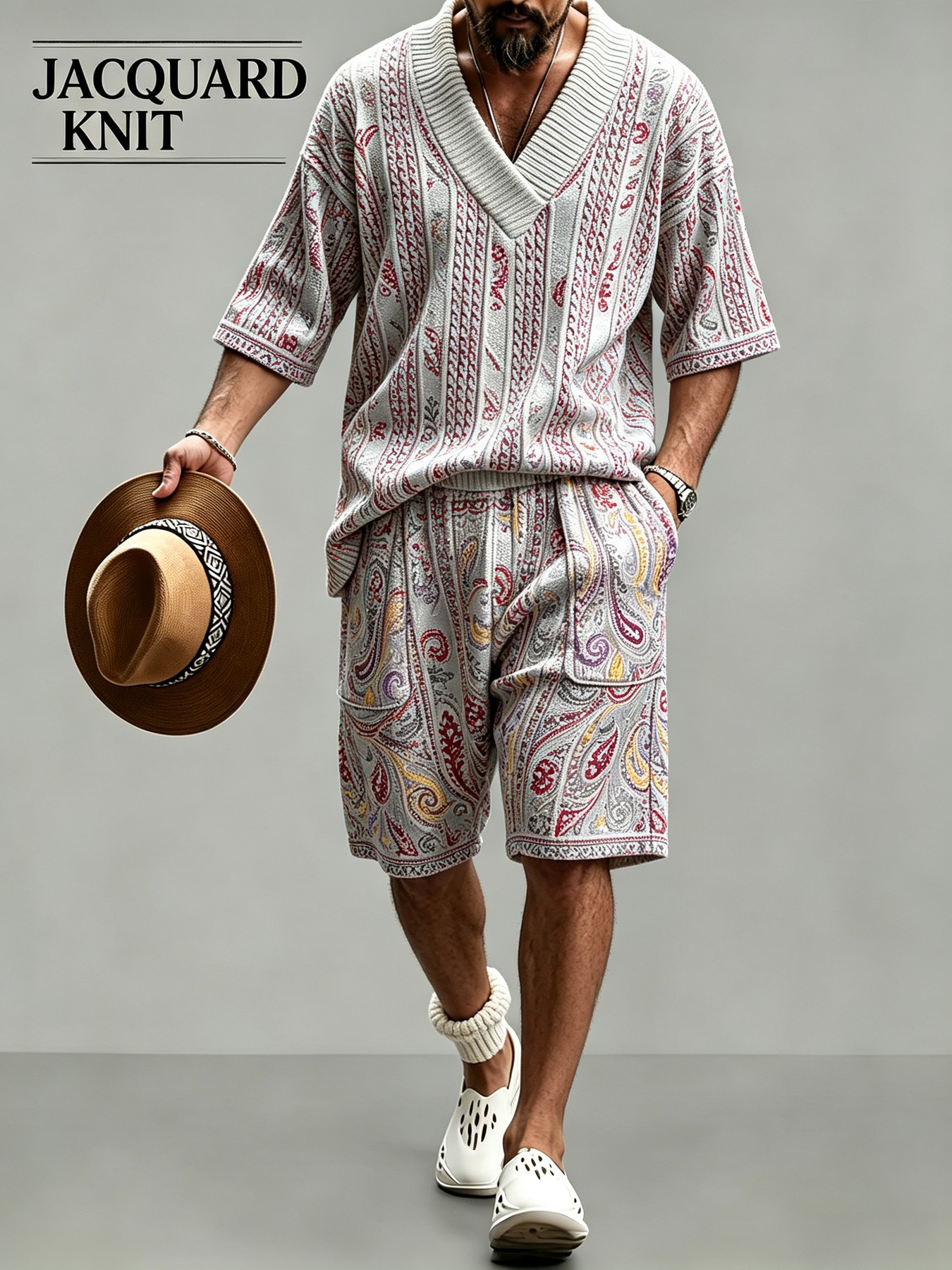 para hombre de manga corta camisa & shorts Set