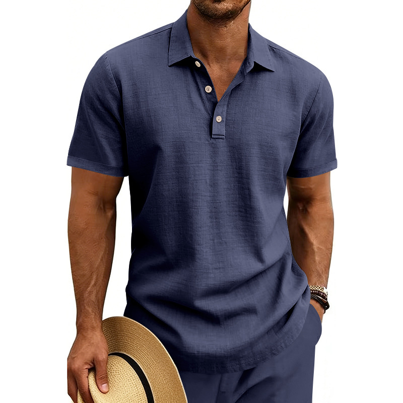 para hombre tejido de manga corta camisa polo