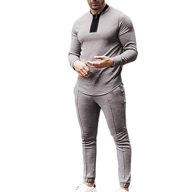 para hombre de manga larga casual conjunto de dos piezas