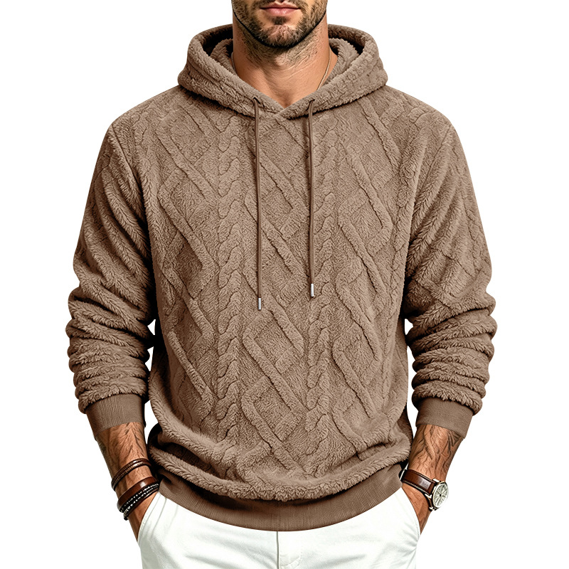 para hombre holgado-fitting warm plush simple pullover hooded sweacamiseta