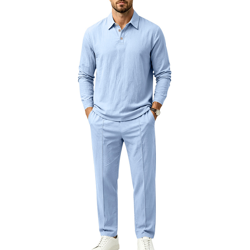 para hombre de lino camisa & pantalón Set