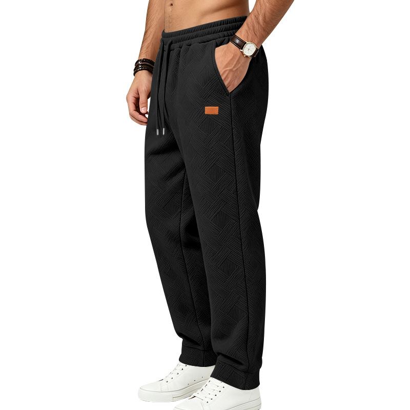 para hombre Textured Jacquard Sweatpantalón | Relaxed Minimalist Commuter Joggers