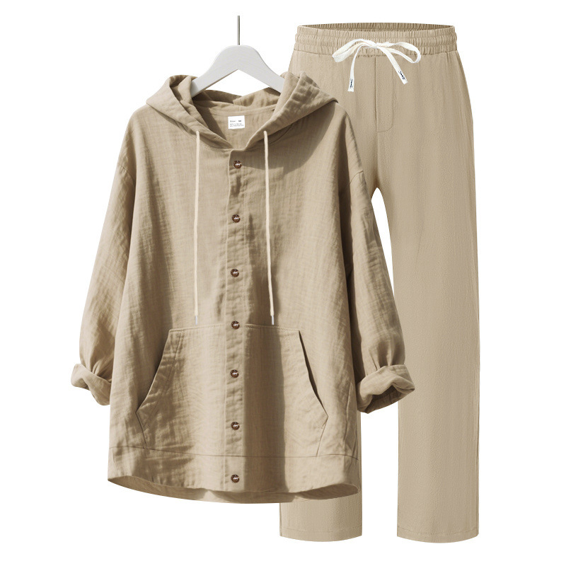 para hombre de lino camisa & pantalón Set