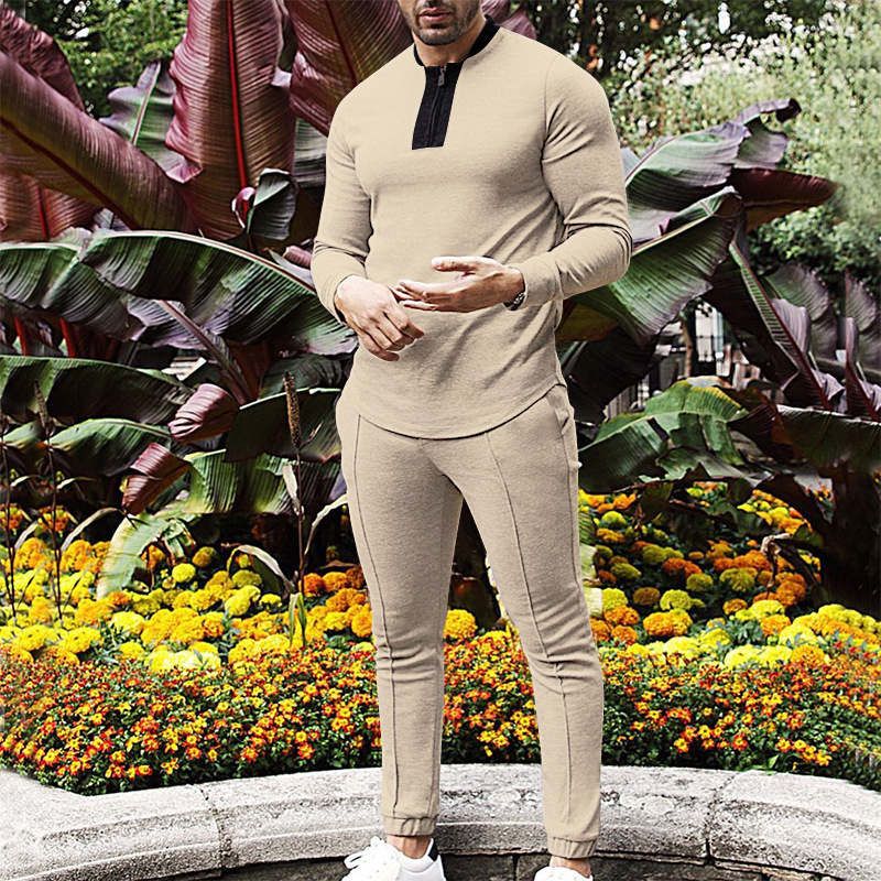 para hombre de manga larga casual conjunto de dos piezas