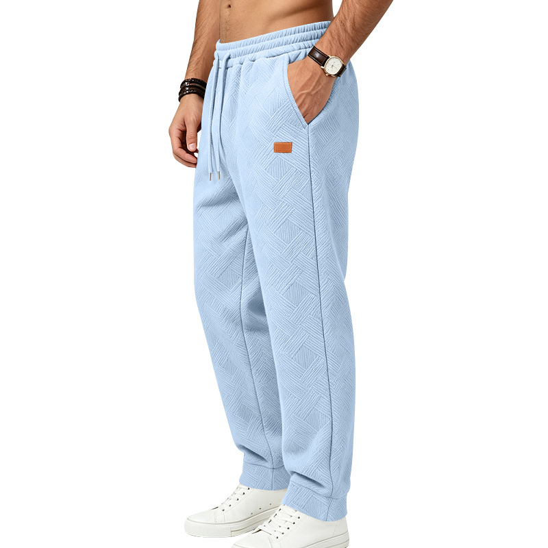para hombre Textured Jacquard Sweatpantalón | Relaxed Minimalist Commuter Joggers