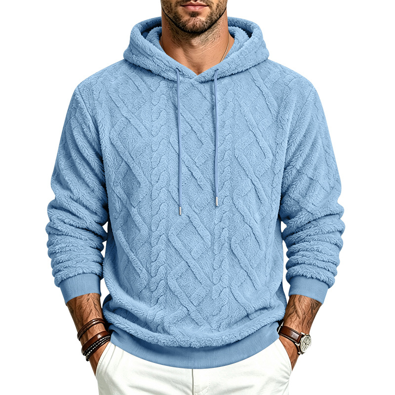 para hombre holgado-fitting warm plush simple pullover hooded sweacamiseta