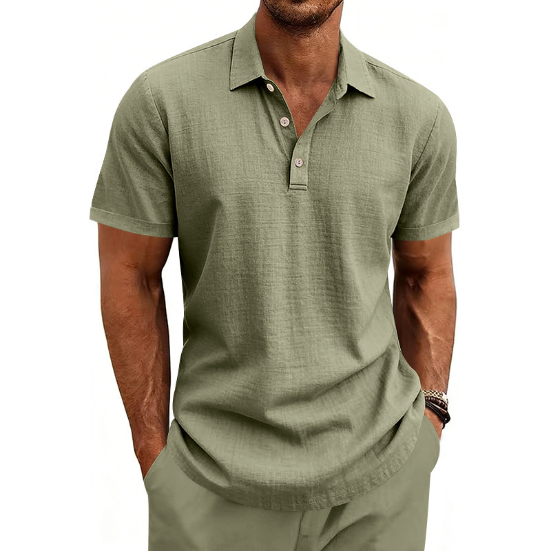 para hombre tejido de manga corta camisa polo