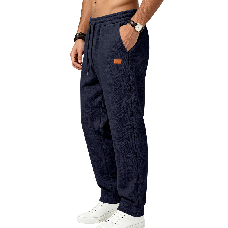 para hombre Textured Jacquard Sweatpantalón | Relaxed Minimalist Commuter Joggers