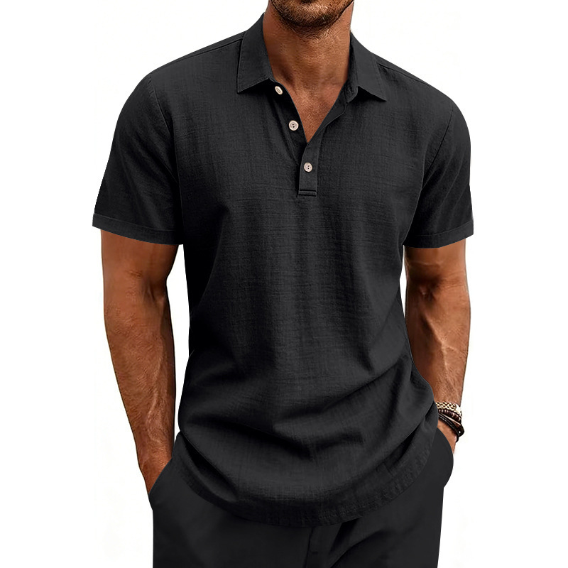 para hombre tejido de manga corta camisa polo