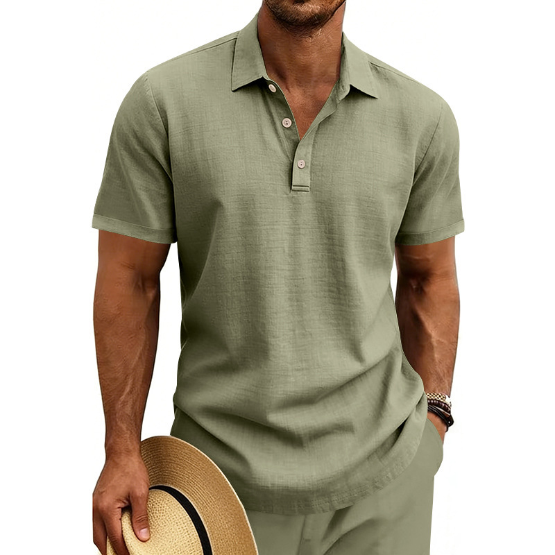 para hombre tejido de manga corta camisa polo