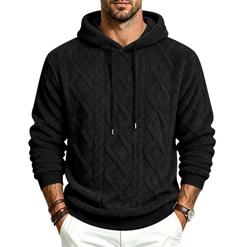 para hombre holgado-fitting warm plush simple pullover hooded sweacamiseta