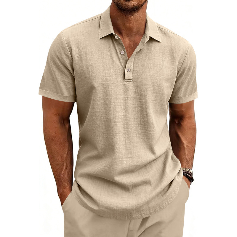 para hombre tejido de manga corta camisa polo