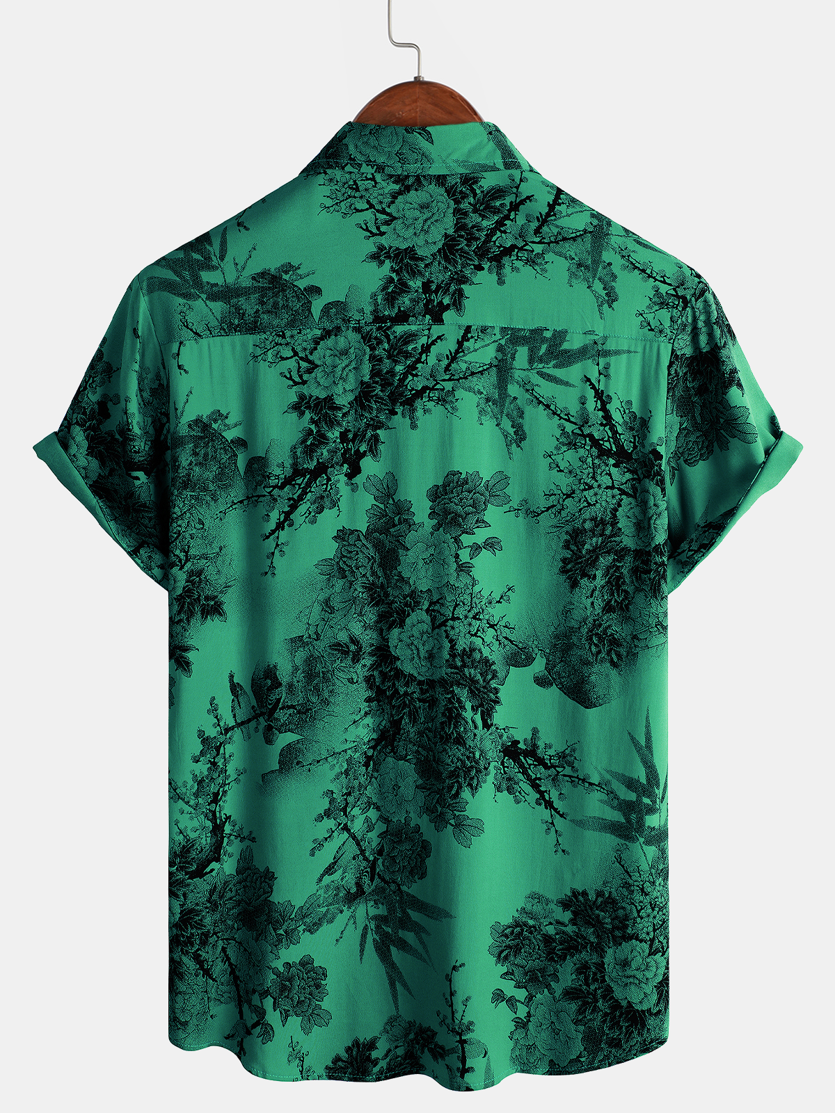 Camisa floral vintage Summer Hawaiian Rayon Holiday Button Up de manga corta para hombre