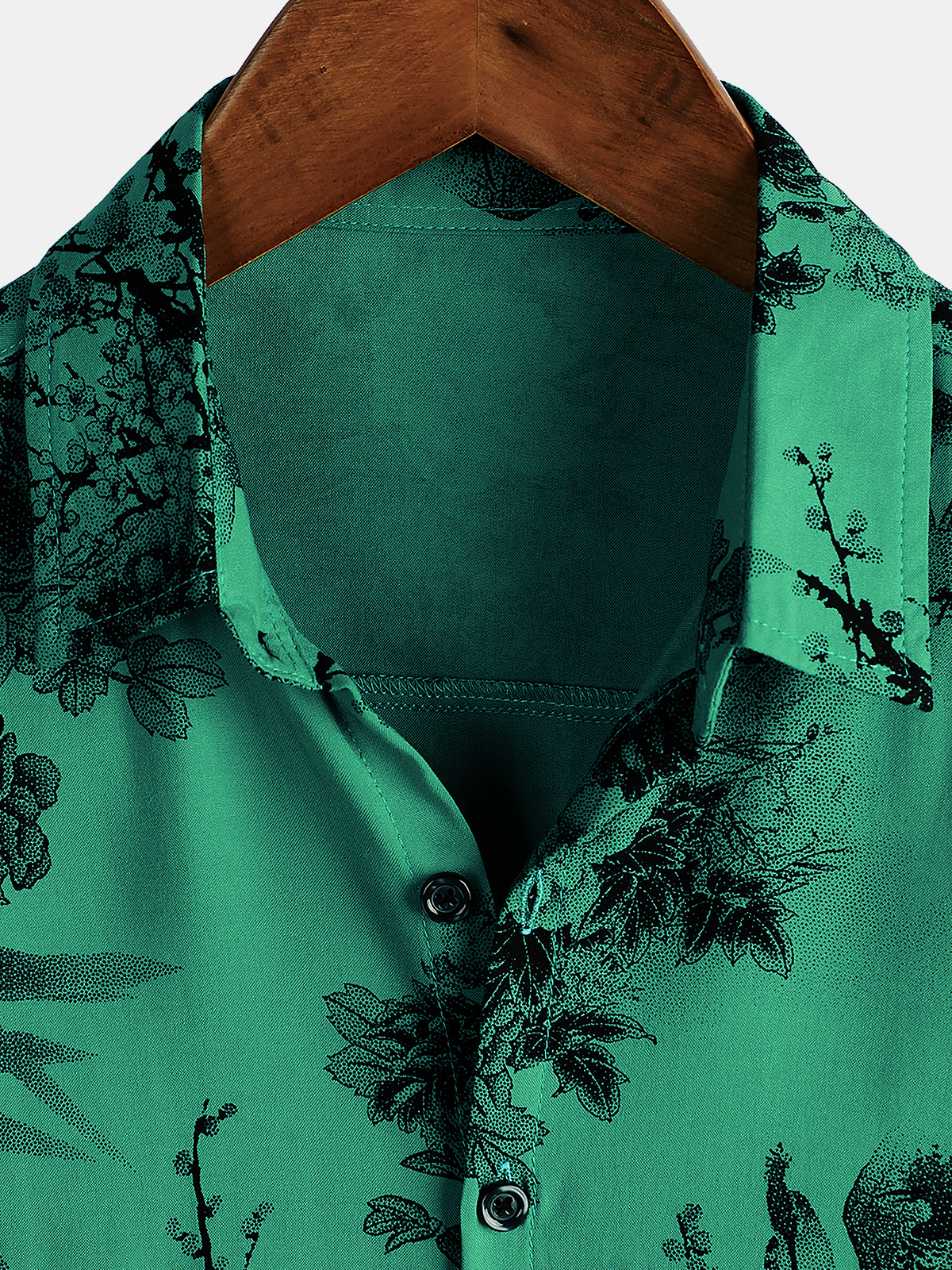 Camisa floral vintage Summer Hawaiian Rayon Holiday Button Up de manga corta para hombre