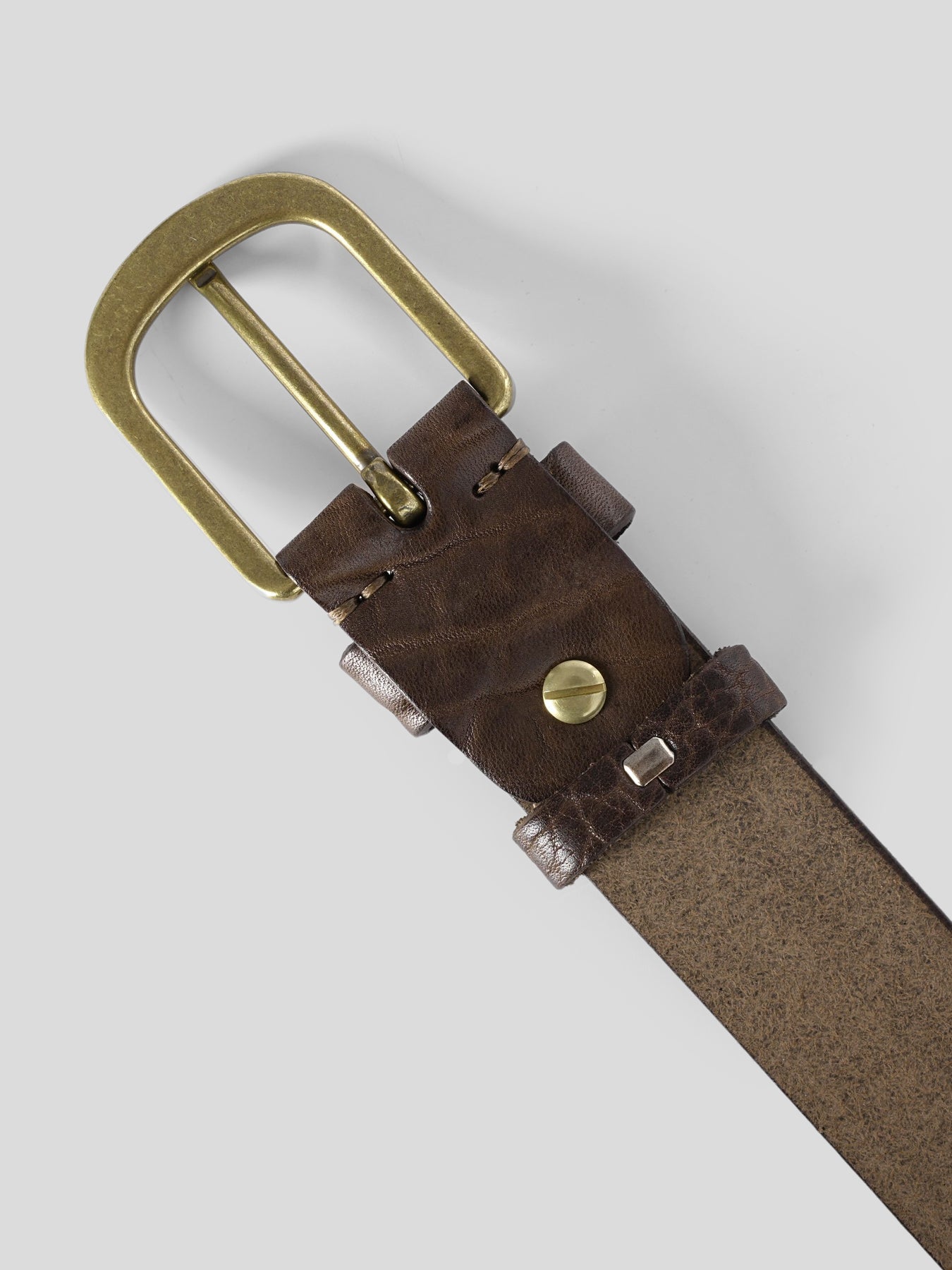 Cinturón Brass Buckle cuero Dress