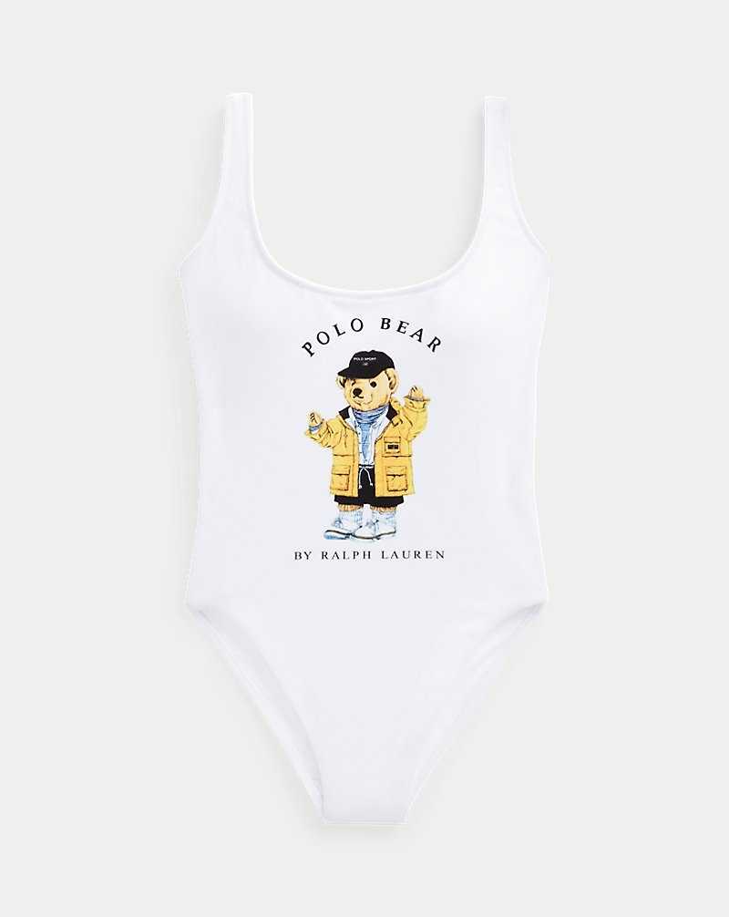 One Piece Swimsuits Ralph Lauren Bear Mujer Blancos | KVFYCMU-58 - vista 2
