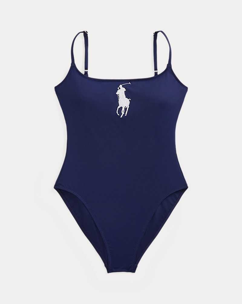 One Piece Swimsuits Ralph Lauren Big Pony Mujer Azul Marino | MEFUQBZ-87 - vista 2