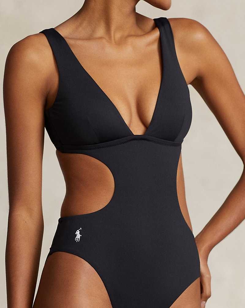 One Piece Swimsuits Ralph Lauren Cutout Mujer Negros | RWMYEXN-15 - vista 4