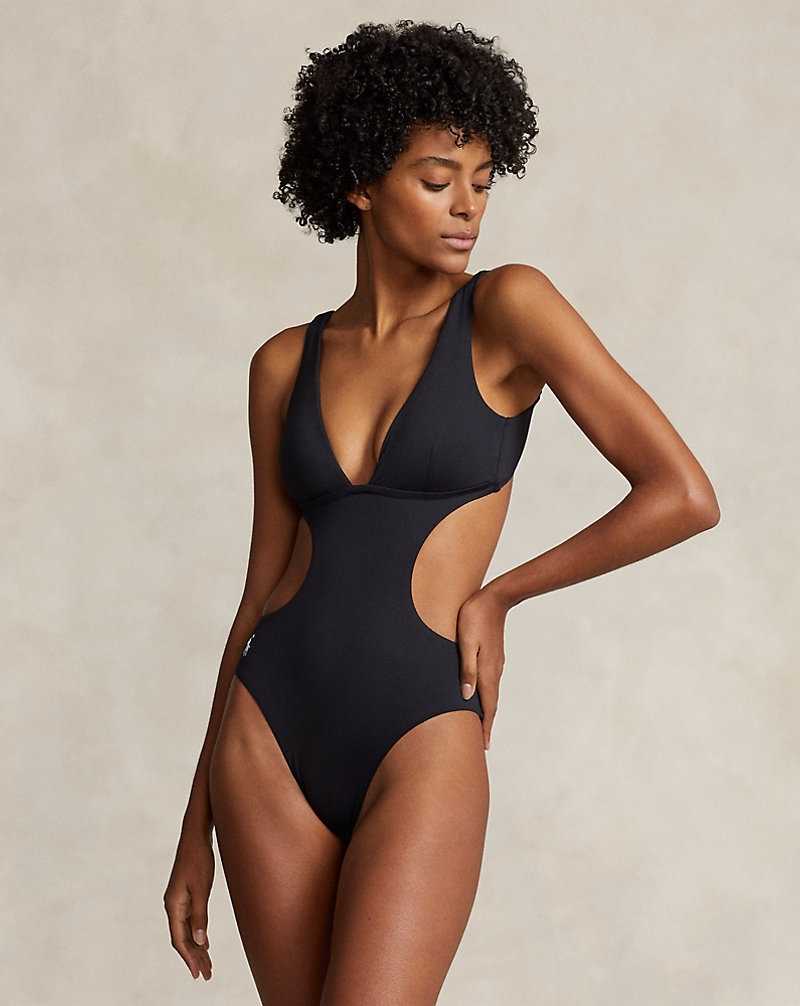 One Piece Swimsuits Ralph Lauren Cutout Mujer Negros | RWMYEXN-15 - vista 1