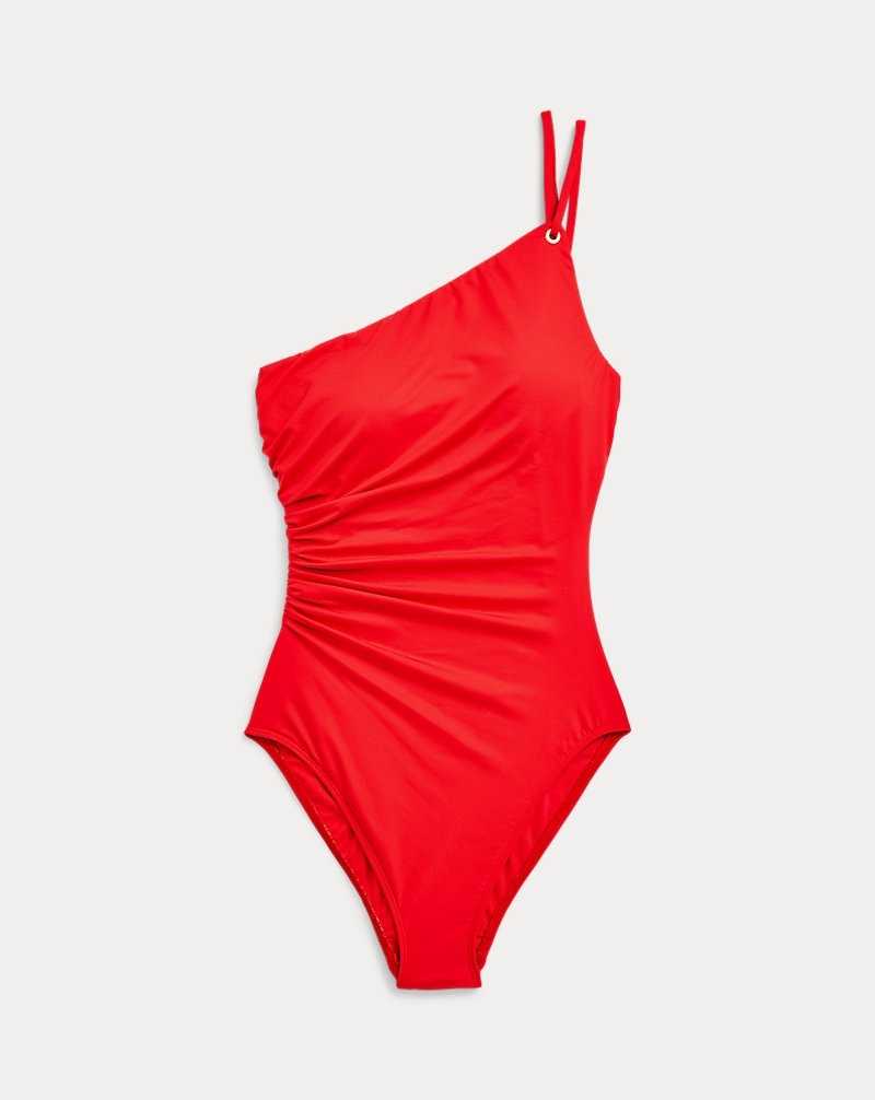 One Piece Swimsuits Ralph Lauren Double-Strap One-Shoulder Mujer Rojos | PZBDMJO-74 - vista 2