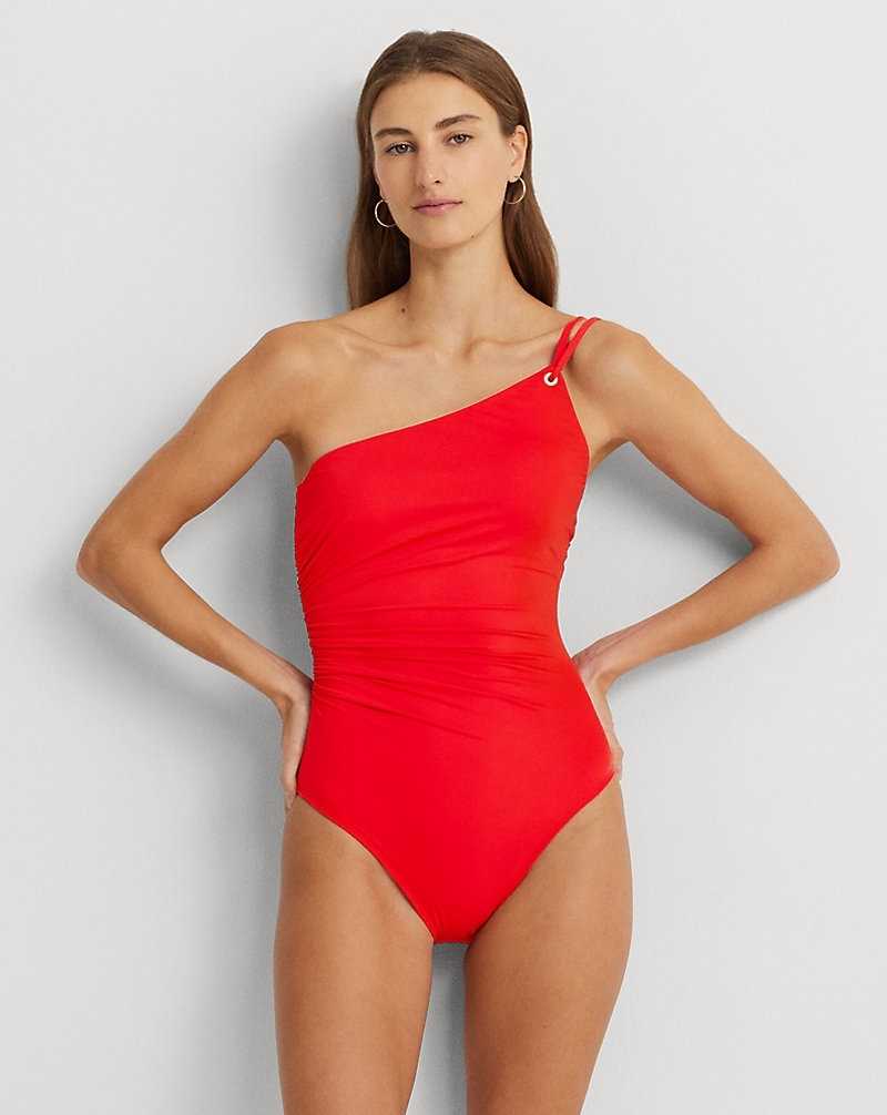 One Piece Swimsuits Ralph Lauren Double-Strap One-Shoulder Mujer Rojos | PZBDMJO-74 - vista 1