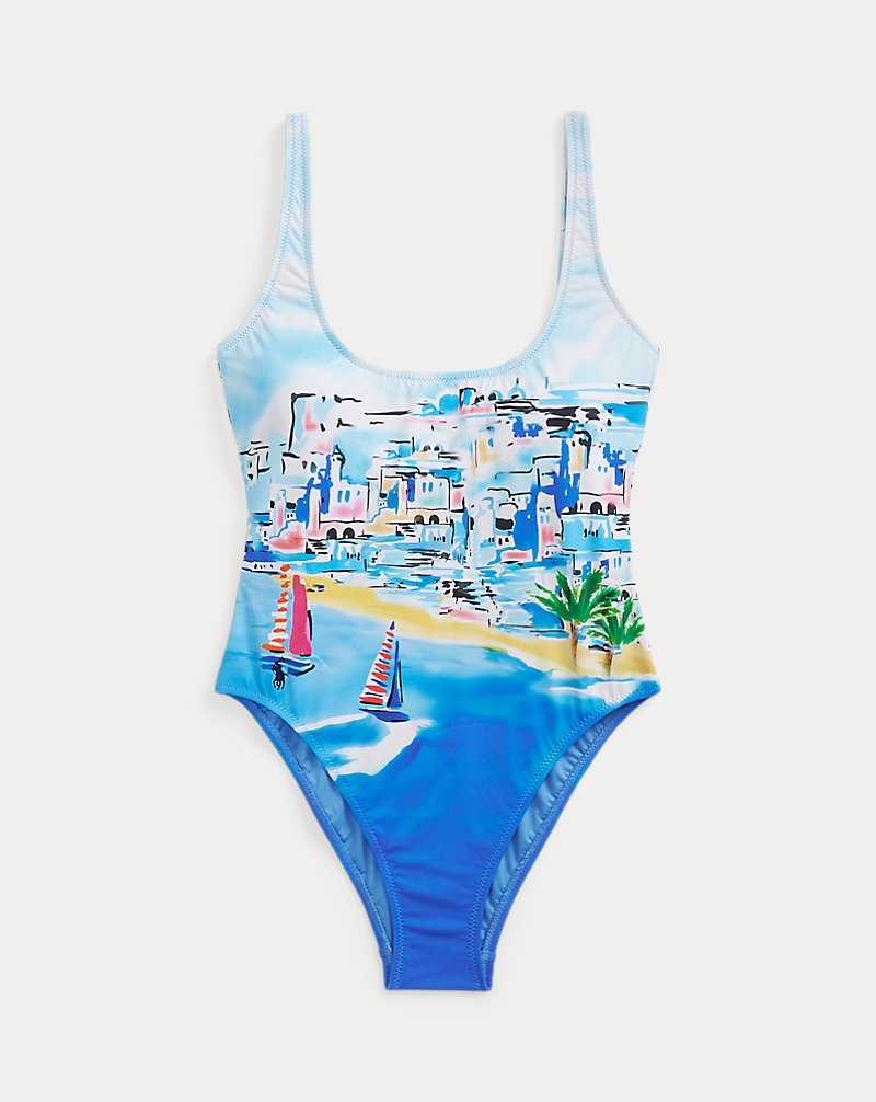 One Piece Swimsuits Ralph Lauren Graphic Scoopback Mujer Multi | EIOHXLJ-36 - vista 2