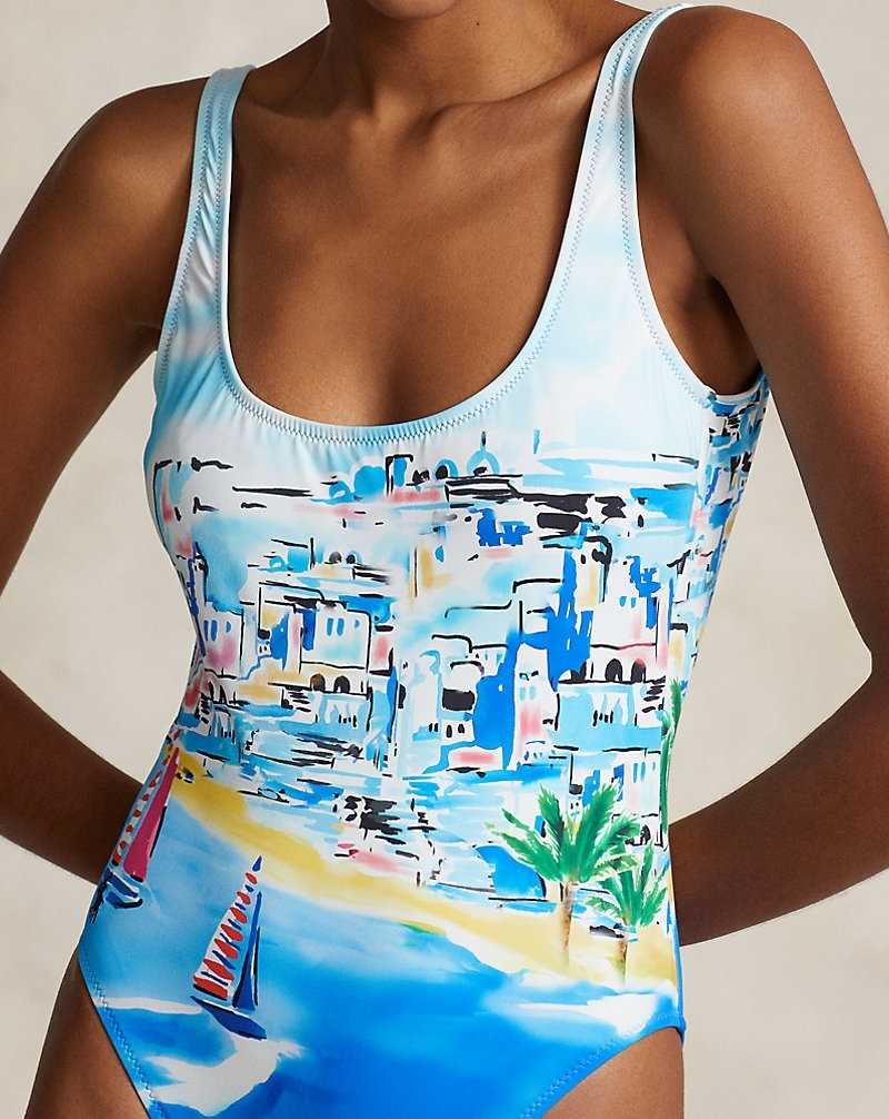 One Piece Swimsuits Ralph Lauren Graphic Scoopback Mujer Multi | EIOHXLJ-36 - vista 4