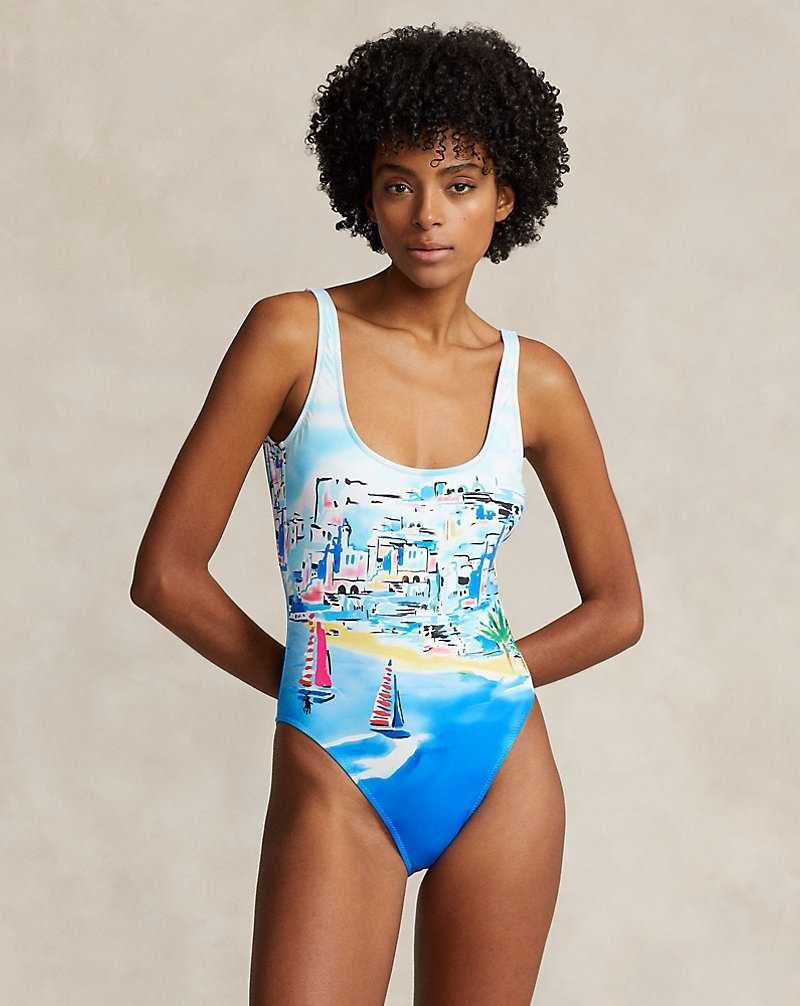 One Piece Swimsuits Ralph Lauren Graphic Scoopback Mujer Multi | EIOHXLJ-36 - vista 1