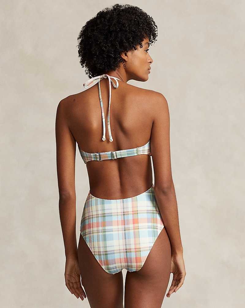 One Piece Swimsuits Ralph Lauren Halter Cutout Mujer Multi | AODKHPV-19 - vista 3