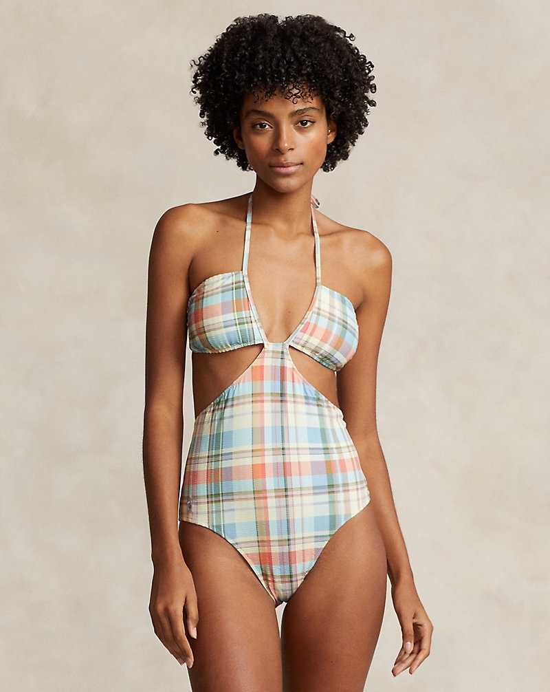 One Piece Swimsuits Ralph Lauren Halter Cutout Mujer Multi | AODKHPV-19 - vista 1