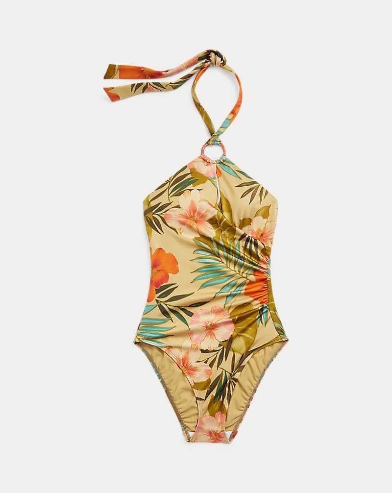 One Piece Swimsuits Ralph Lauren Print Ring-Front High-Neck Mujer Multi | PBSRATY-70 - vista 2