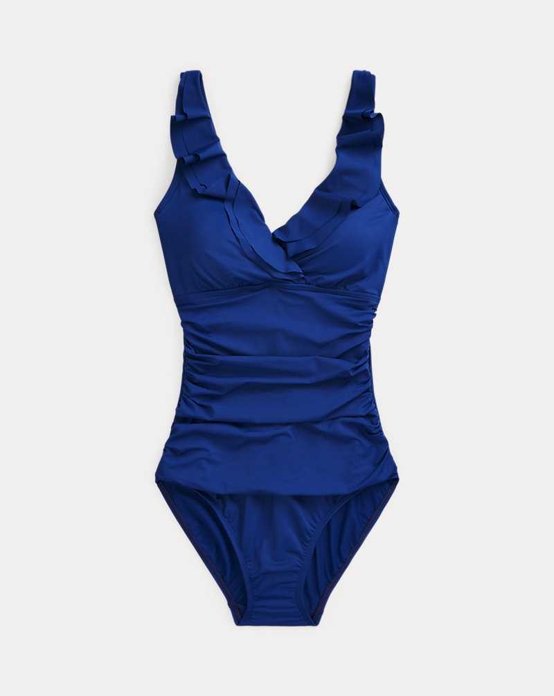 One Piece Swimsuits Ralph Lauren Ruffle-Trim Surplice Mujer Sapphire | XWROHKT-70 - vista 2