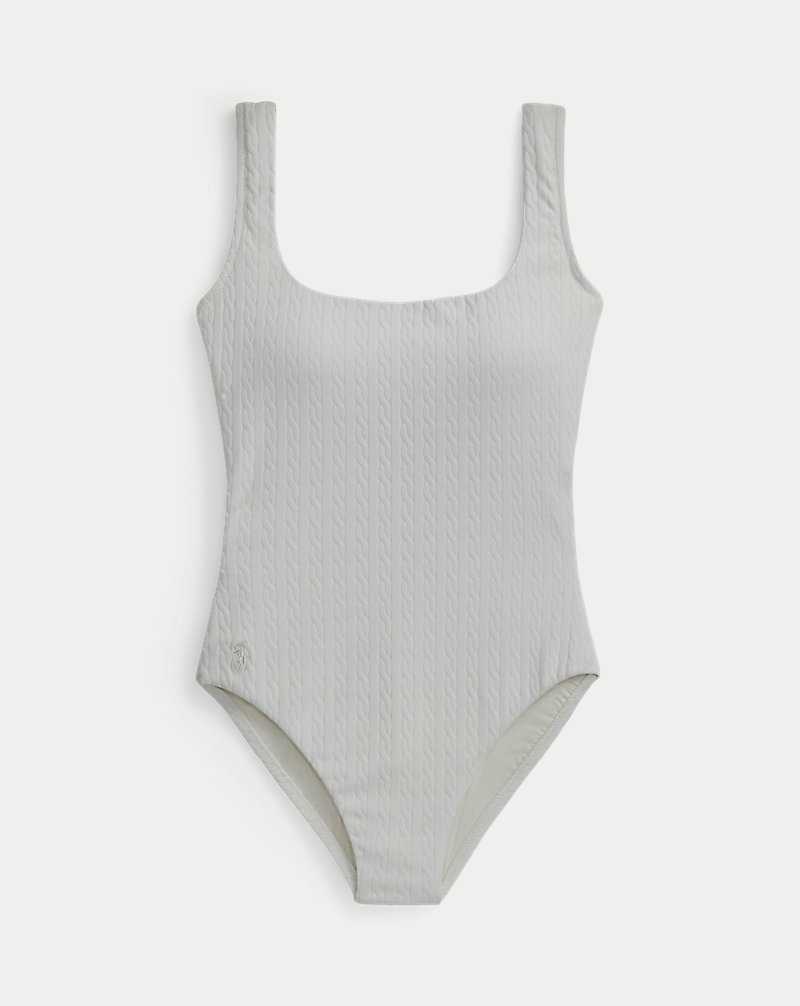 One Piece Swimsuits Ralph Lauren Scoopback Mujer Blancos | DYBJPNU-25 - vista 2