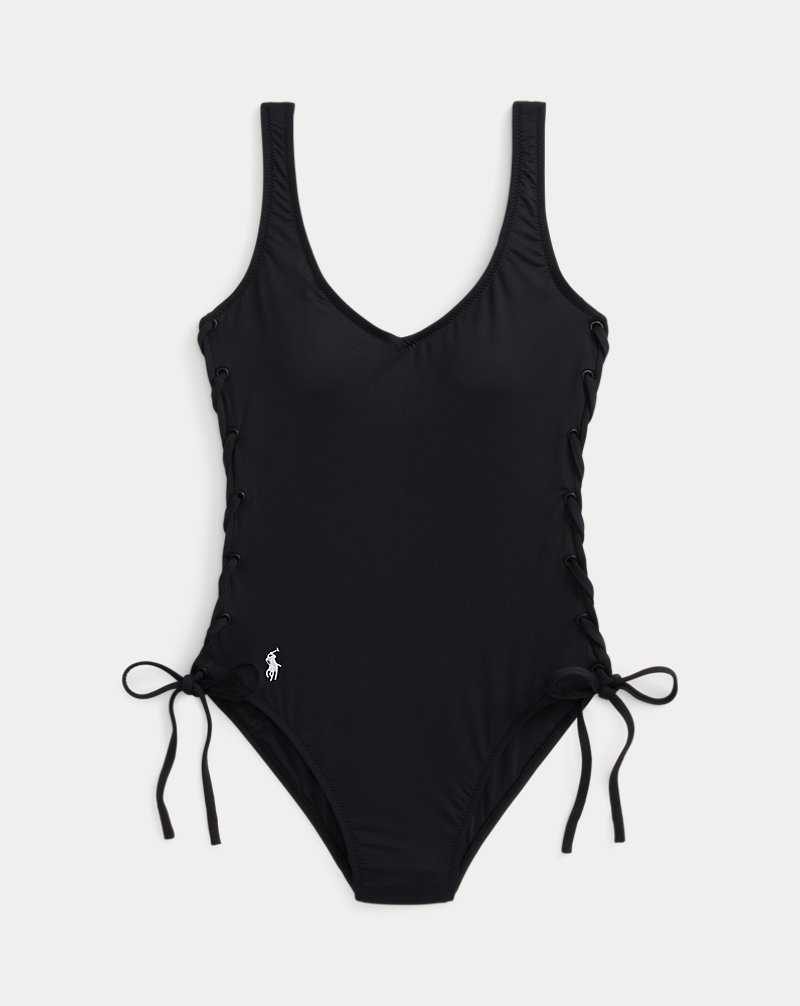 One Piece Swimsuits Ralph Lauren Side-Tie Mujer Negros | RTKIFVB-10 - vista 2