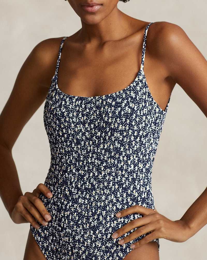One Piece Swimsuits Ralph Lauren Smocked Floral Mujer Multi | APNDKOJ-07 - vista 4