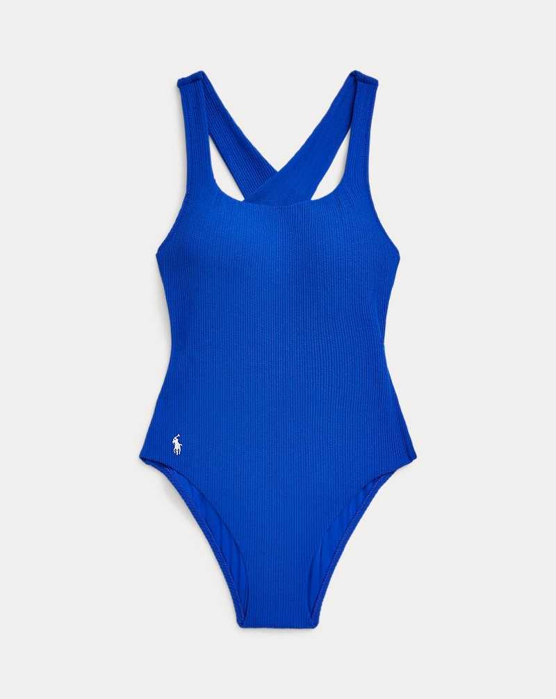 One Piece Swimsuits Ralph Lauren Twisted-Rib Mujer Ultramarine | JOSXLVP-08 - vista 2
