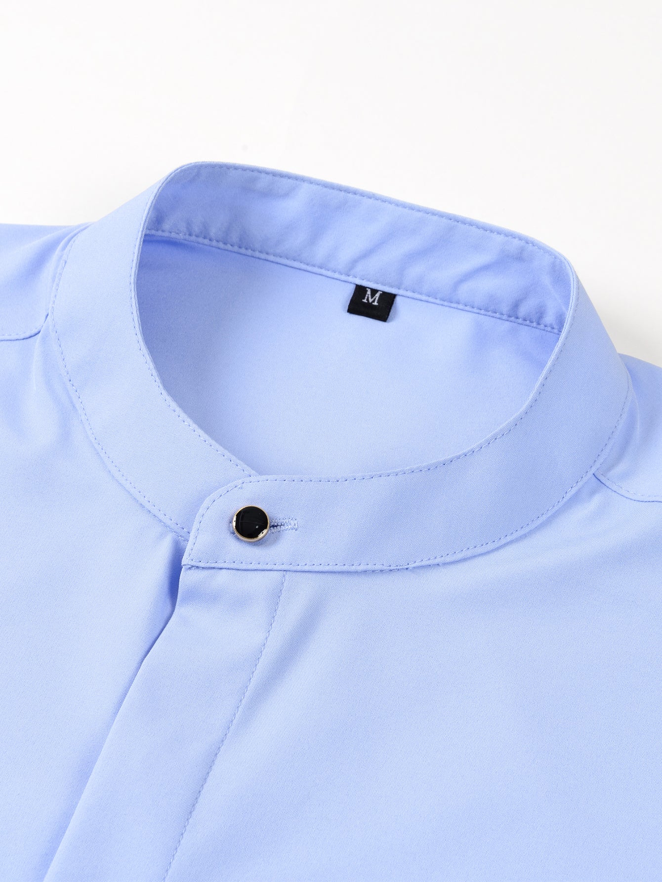 Camisa de vestir Non-Iron Hidden Placket Stand Collar