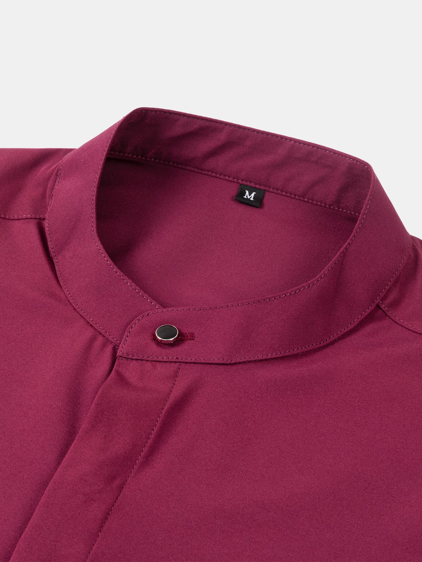 Camisa de vestir Non-Iron Hidden Placket Stand Collar