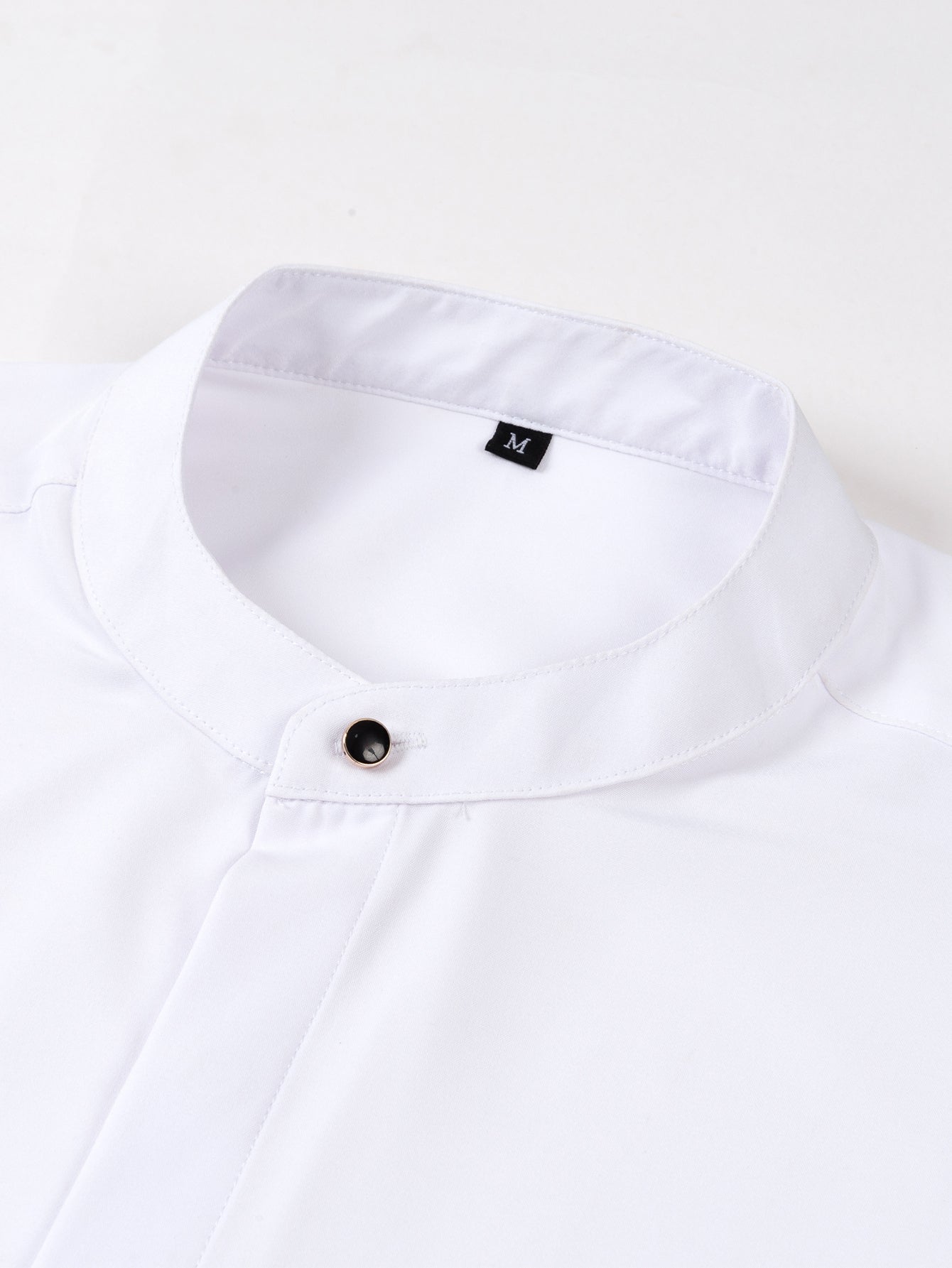 Camisa de vestir Non-Iron Hidden Placket Stand Collar