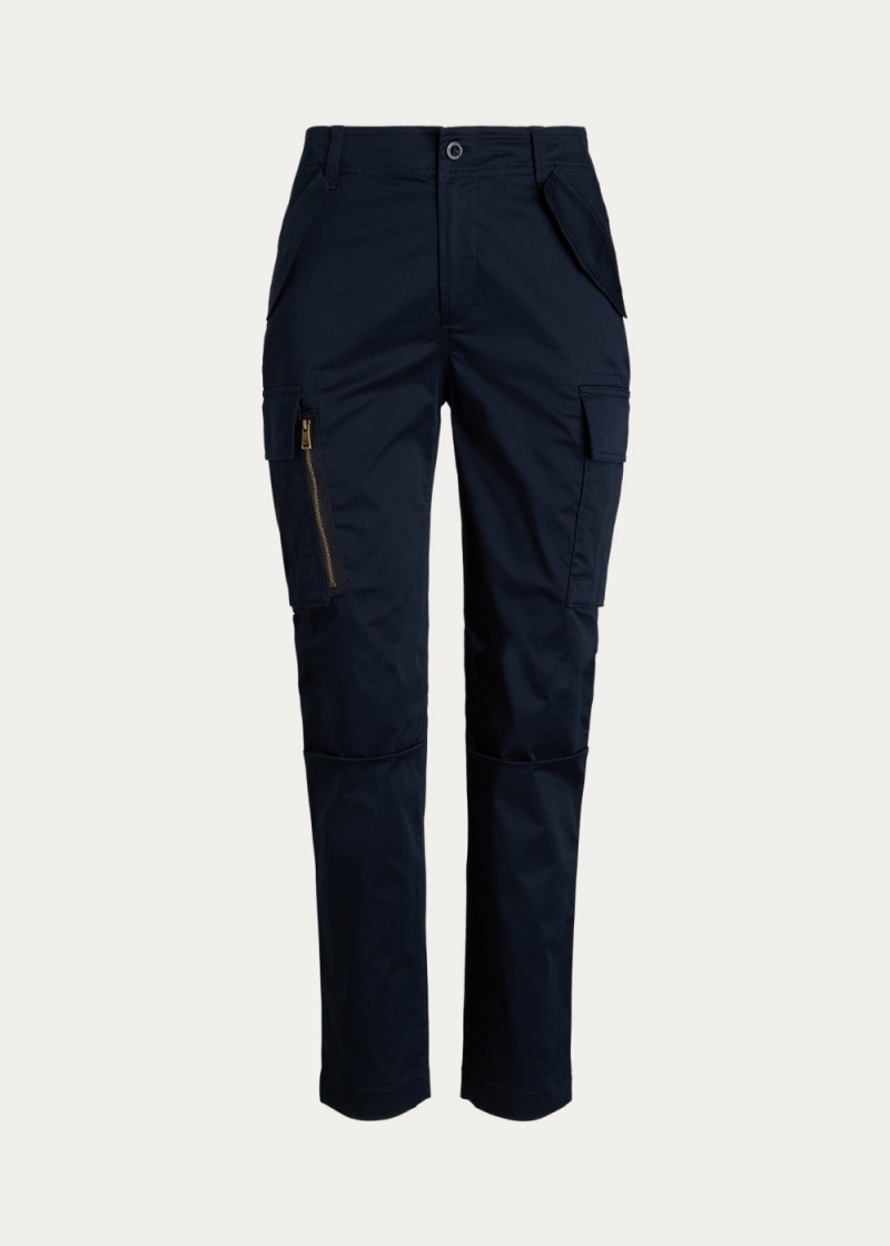 Pantalon Cargo Algodon Sateen Mujer Azul Marino | UMYO12034 - vista 2