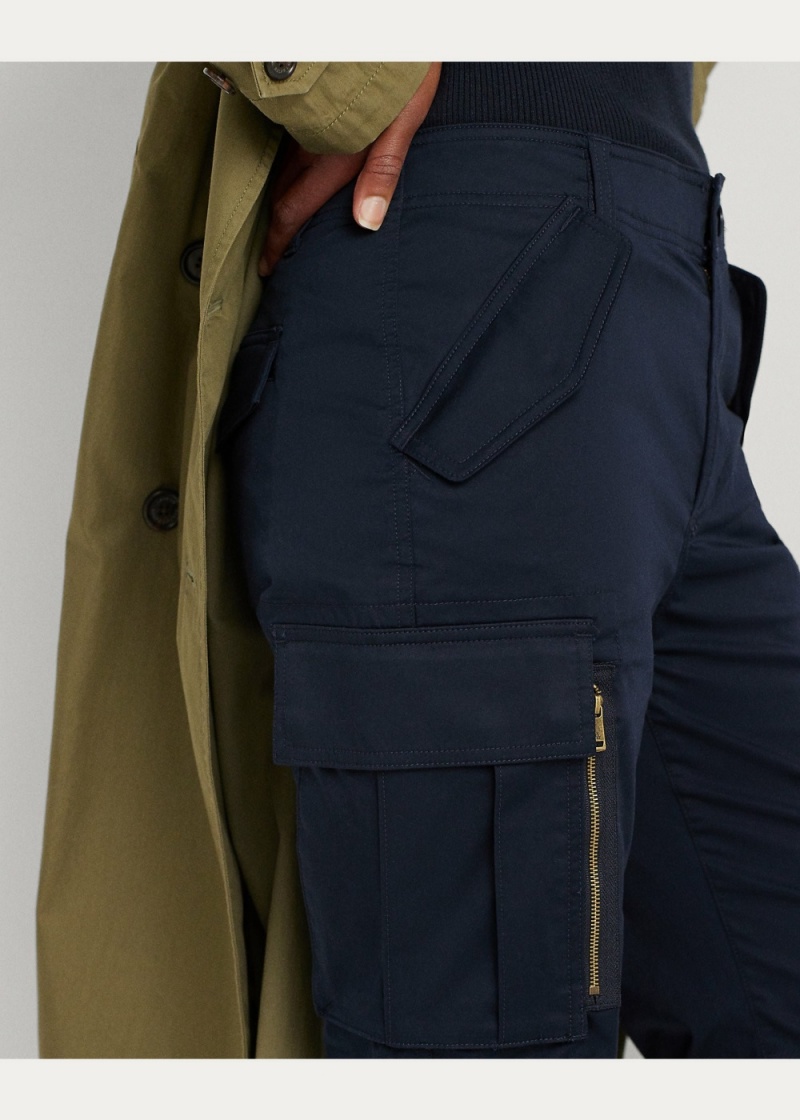 Pantalon Cargo Algodon Sateen Mujer Azul Marino | UMYO12034 - vista 3