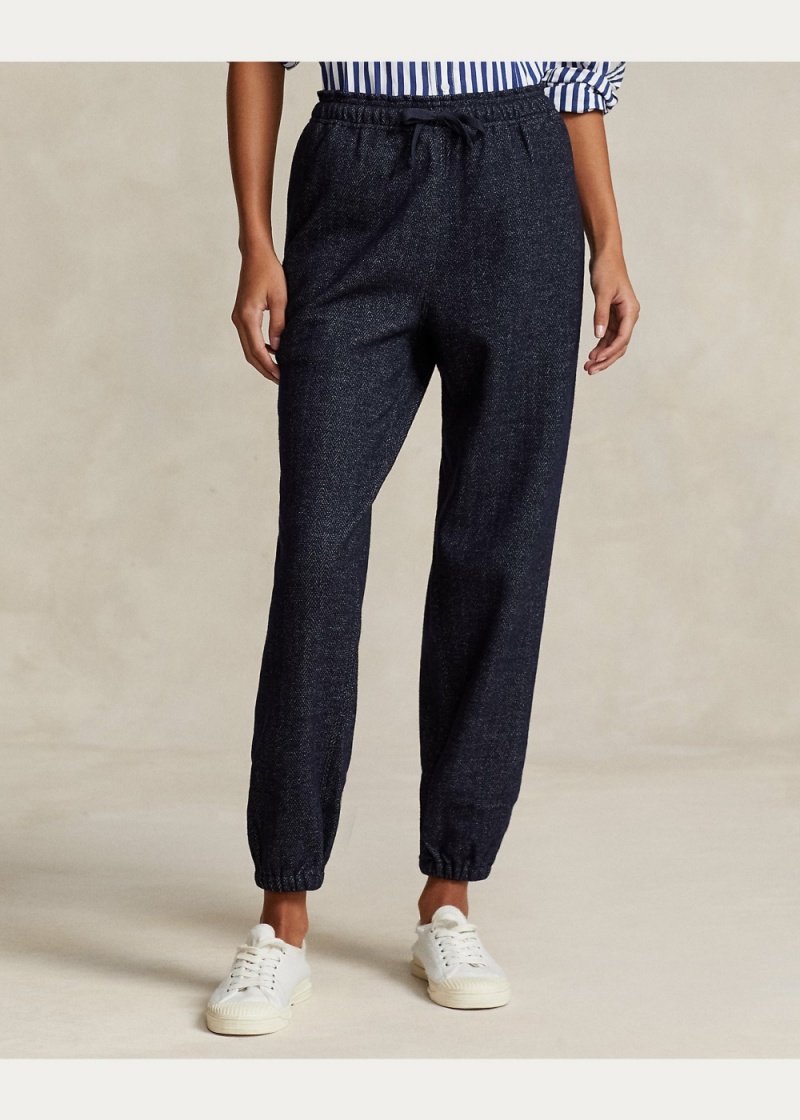 Pantalon Deportivo Herringbone Knit Jogger Mujer Azules | ADUS01578 - vista 3