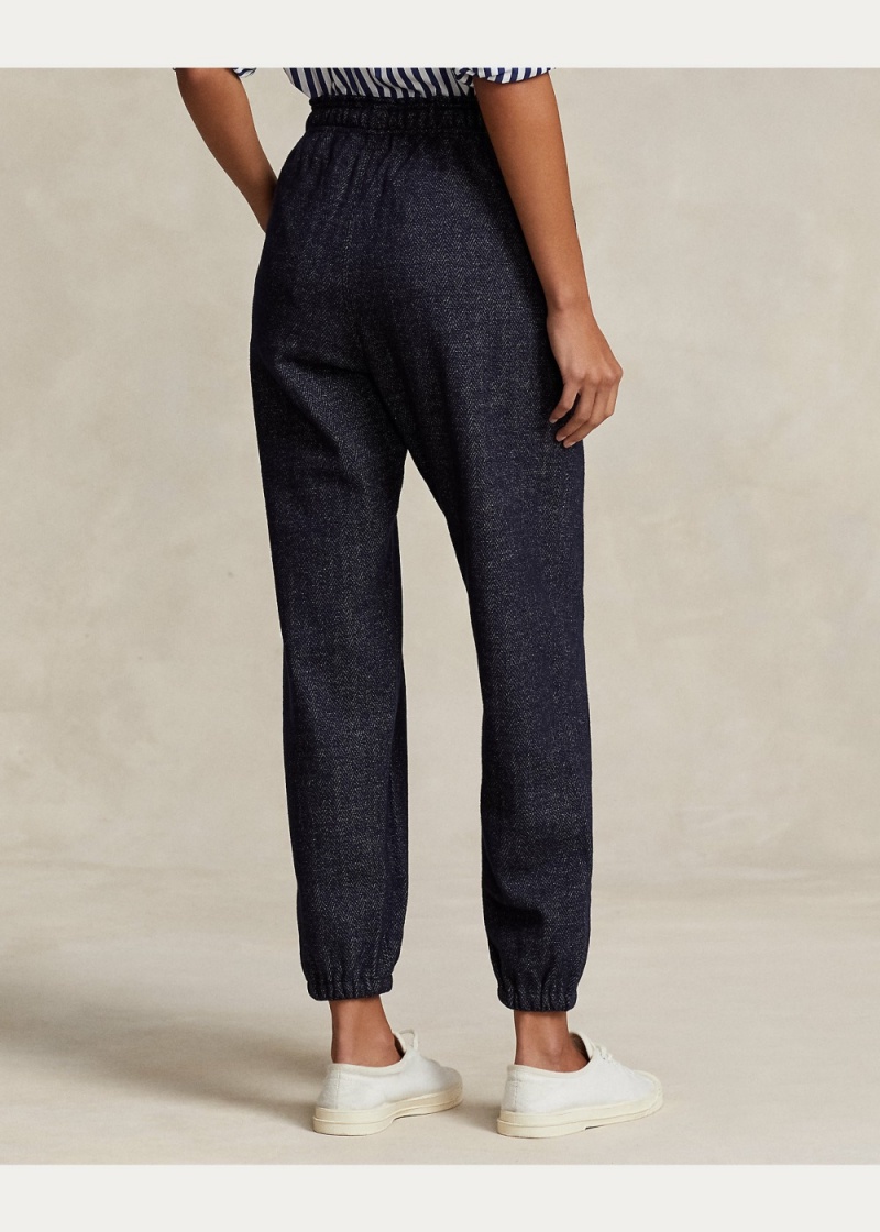 Pantalon Deportivo Herringbone Knit Jogger Mujer Azules | ADUS01578 - vista 4