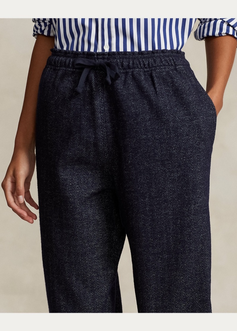 Pantalon Deportivo Herringbone Knit Jogger Mujer Azules | ADUS01578 - vista 5