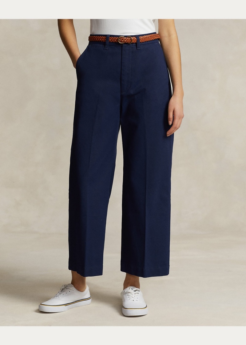 Pantalones Chinos Anchos-Leg Mujer Azul Marino | QCEN96103 - vista 3